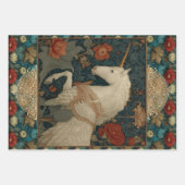 Boho Mittelalterliches Einhorn Illuminiert Geschenkpapier Set (Vorderseite 2)