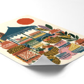 Boho-Mittelmeer-Markt-Folk-Art-Keramik-Leinwand Poster (Ecke)