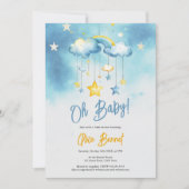 Boho mobile Crib Regenbogenwolken Sterne Babydusch Einladung (Vorderseite)