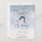 Boho mobile Crib Regenbogenwolken Sterne Babydusch Einladung (Vorderseite)