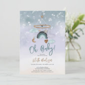 Boho mobile Crib Regenbogenwolken Sterne Babydusch Einladung (Stehend Vorderseite)