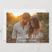 Boho Mocha Mousse Moderne Minimalistische Hochzeit Save The Date (Vorderseite)