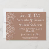 Boho Mocha Mousse Moderne Minimalistische Hochzeit Save The Date (Rückseite)