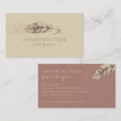 Boho-Mode Goldvogelfeder Visitenkarte (Vorne/Hinten)