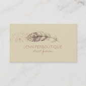 Boho-Mode Goldvogelfeder Visitenkarte (Vorderseite)