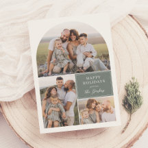 Boho Modern 4 Foto Collage Arch Weihnachts-Foto