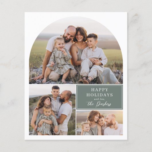 Boho Modern 4 Foto Collage Arch Weihnachtsbudget (Vorderseite)