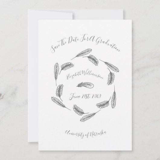 Boho Modern Abschluss Foto Save the Date (Rückseite)