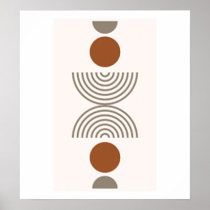 Boho Modern Abstract Geometric Botanical Art Poster