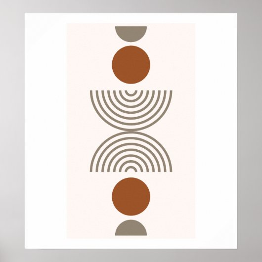 Boho Modern Abstract Geometric Botanical Art Poster (Vorne)