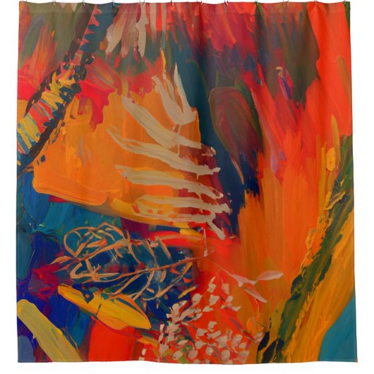 Boho Modern Abstrakt Artwork Duschvorhang (Vorderseite)