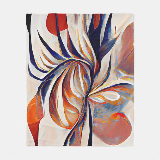 Boho Modern Abstrakt Artwork Fleecedecke (Vorderseite)