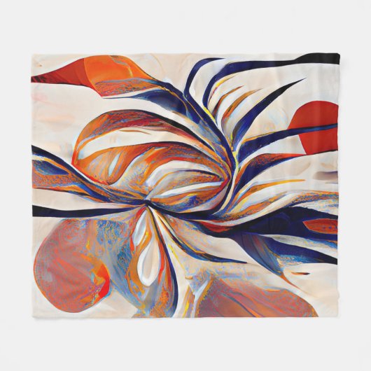 Boho Modern Abstrakt Artwork Fleecedecke (Vorderseite (Horizontal))