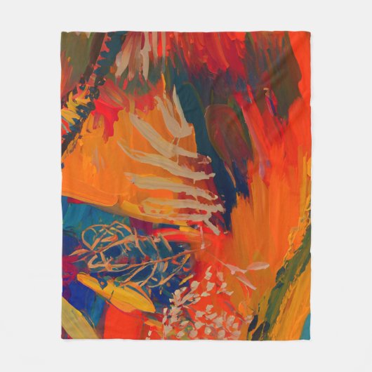 Boho Modern Abstrakt Artwork Fleecedecke (Vorderseite)