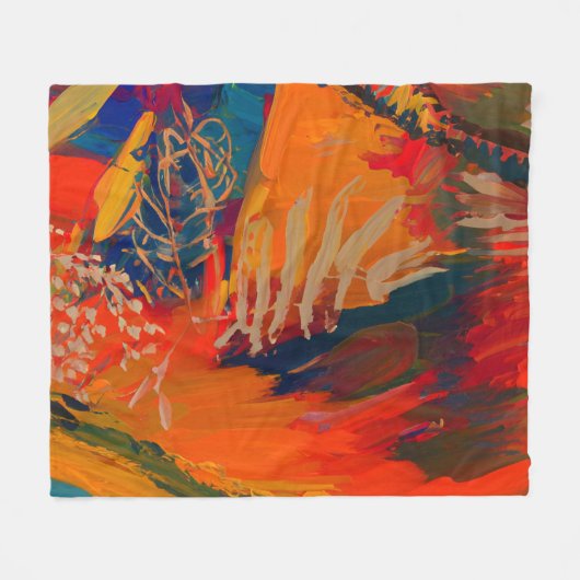 Boho Modern Abstrakt Artwork Fleecedecke (Vorderseite (Horizontal))