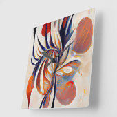 Boho Modern Abstrakt Artwork Quadratische Wanduhr (Winkel)