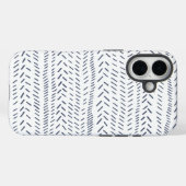 Boho Modern Abstrakt Mudcloth in Navy Case-Mate iPhone Hülle (Rückseite (Horizontal))