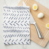 Boho Modern Abstrakt Mudcloth in Navy Geschirrtuch (Viertel Falte)