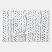 Boho Modern Abstrakt Mudcloth in Navy Geschirrtuch (Horizontal)