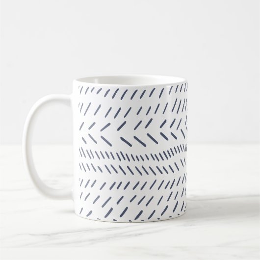 Boho Modern Abstrakt Mudcloth in Navy Kaffeetasse (Links)