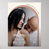 Boho Modern Arch Photo Bridal Shower Welcome Poster (Vorne)