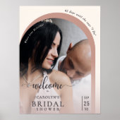 Boho Modern Arch Photo Bridal Shower Welcome Poster (Vorne)