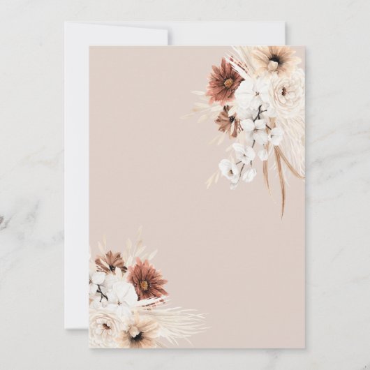 Boho Modern Arch Wedding Einladung (Rückseite)