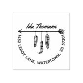 Boho & Modern | Arrow Feathers Rücksendeadresse Gummistempel (Prägung)