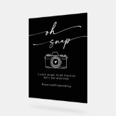 Boho Modern Black Oh Snap Wedding Hashtag Acrylschild (Winkel)