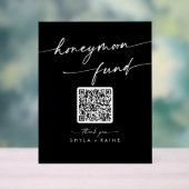 Boho Modern Black Wedding Honeymoon Fund Acrylschild (Neutral)