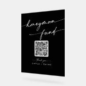 Boho Modern Black Wedding Honeymoon Fund Acrylschild (Winkel)
