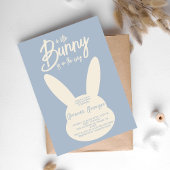 Boho Modern Blue Bunny Baby Boy Dusche Einladung