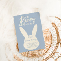Boho Modern Blue Bunny Baby Boy Dusche