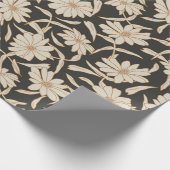 Boho Modern Botanical Black Ivory Wedding Geschenkpapier (Ecke)