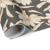 Boho Modern Botanical Black Ivory Wedding Geschenkpapier (Rolleneckpunkt)