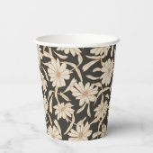 Boho Modern Botanical Black Ivory Wedding Pappbecher (Rückseite)