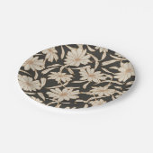 Boho Modern Botanical Black Ivory Wedding Pappteller (Schrägansicht)