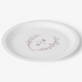 Boho Modern Botanical Monogram Wedding Party Pappteller (Schrägansicht)