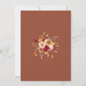 Boho Modern Burnt Orange Terracotta Floral Wedding Einladung (Rückseite)