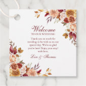 Boho Modern Burnt Orange Terracotta Floral Wedding Geschenkanhänger (Vorderseite)