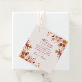 Boho Modern Burnt Orange Terracotta Floral Wedding Geschenkanhänger