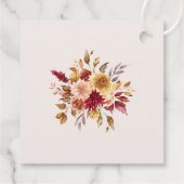 Boho Modern Burnt Orange Terracotta Floral Wedding Geschenkanhänger (Rückseite)