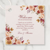 Boho Modern Burnt Orange Terracotta Floral Wedding Geschenkanhänger (Vorderseite)