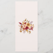 Boho Modern Burnt Orange Terracotta Floral Wedding Menükarte (Rückseite)