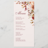 Boho Modern Burnt Orange Terracotta Floral Wedding Menükarte (Vorderseite)