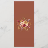 Boho Modern Burnt Orange Terracotta Floral Wedding Menükarte (Rückseite)