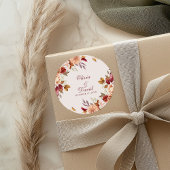 Boho Modern Burnt Orange Terracotta Floral Wedding Runder Aufkleber