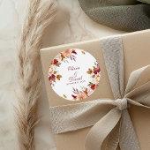 Boho Modern Burnt Orange Terracotta Floral Wedding Runder Aufkleber