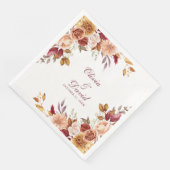 Boho Modern Burnt Orange Terracotta Floral Wedding Serviette (Ecke)