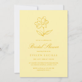 Boho Modern Butter Yellow Elegant Bridal Shower Einladung